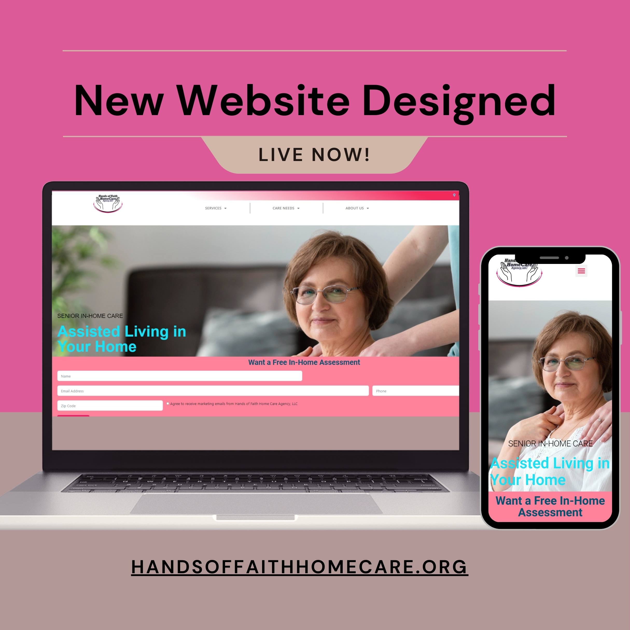 Minimalist Neutral Multi Device Computer Mockup Website Launch Instagram Post